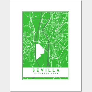 Sevilla es verdiblanca - Street Map Posters and Art